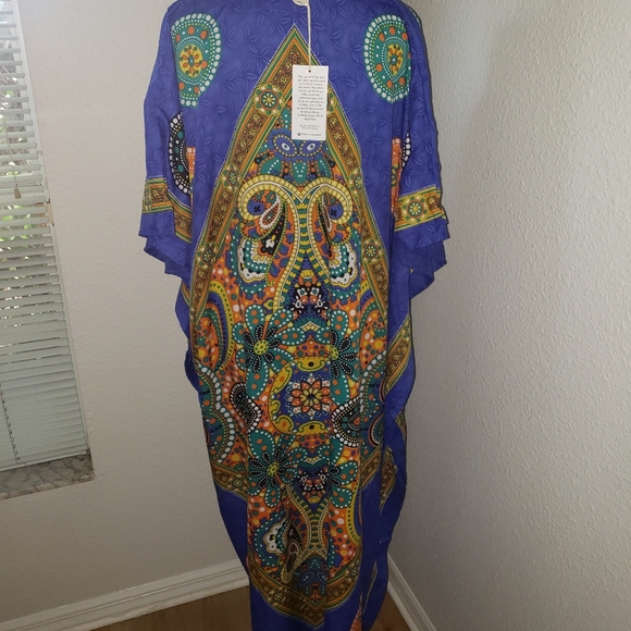 Just In: New/NWT Blue/Orange Kaftan Abaya Cover-up - Picture 10 of 14